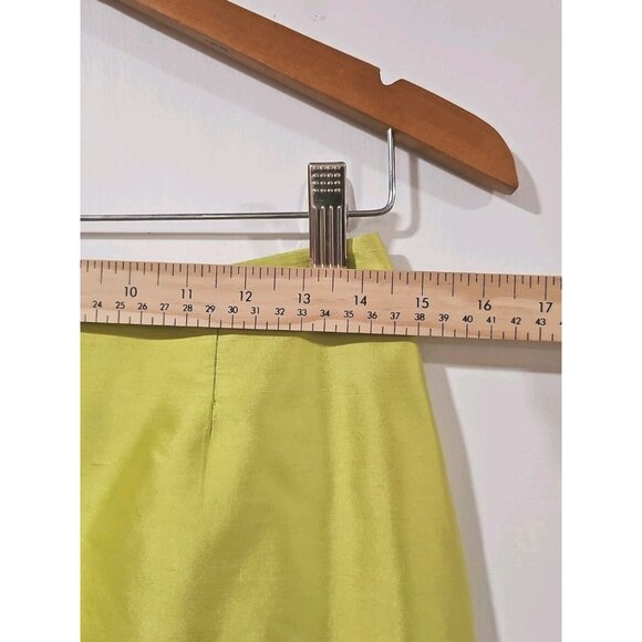 Vintage Louben 100% Silk Skirt Sz8 Yellow Green Career Office Business Old Money - Picture 5 of 7